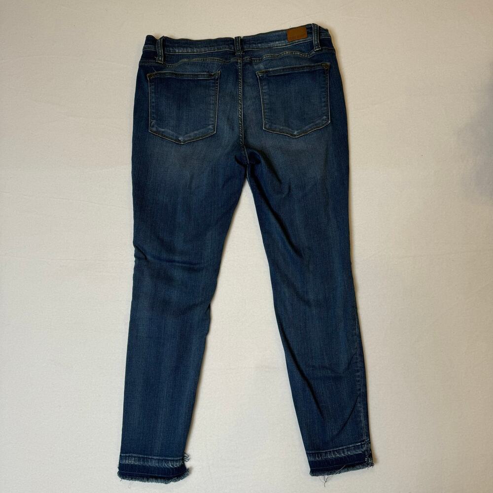 Judy Blue Women Size 1X Mid Rise Raw Hem Skinny Distressed Jeans Stretch - Picture 3 of 8